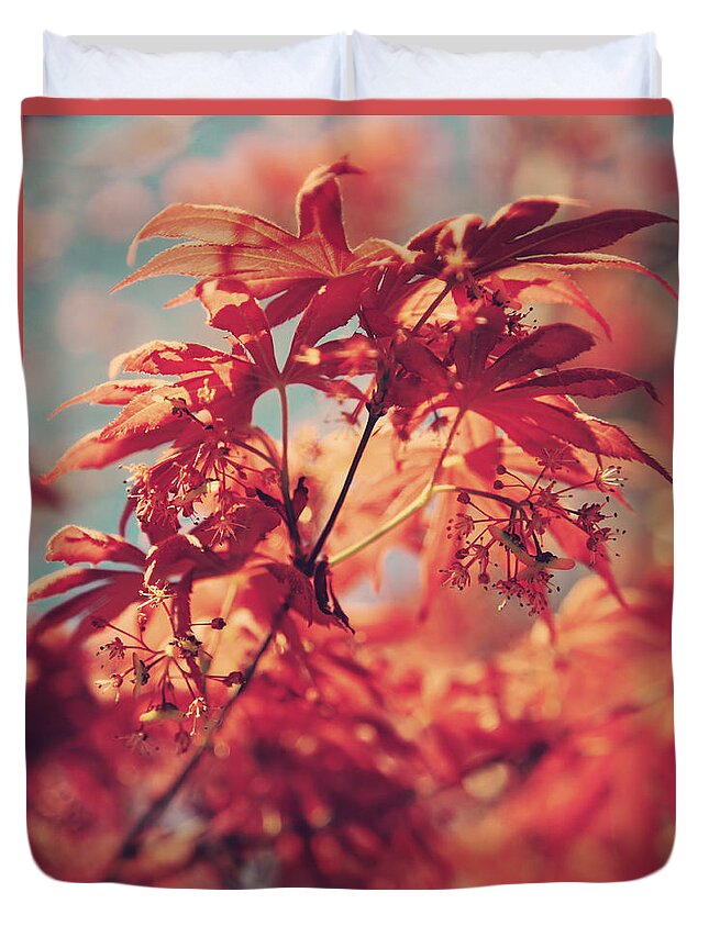 Japanese Maple Trees Duvet Cover featuring the photograph You Make Me Feel by Laurie Search