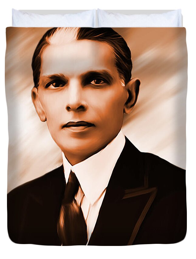 Young Quaid E Azam Painting Duvet Cover For Sale By Gull G
