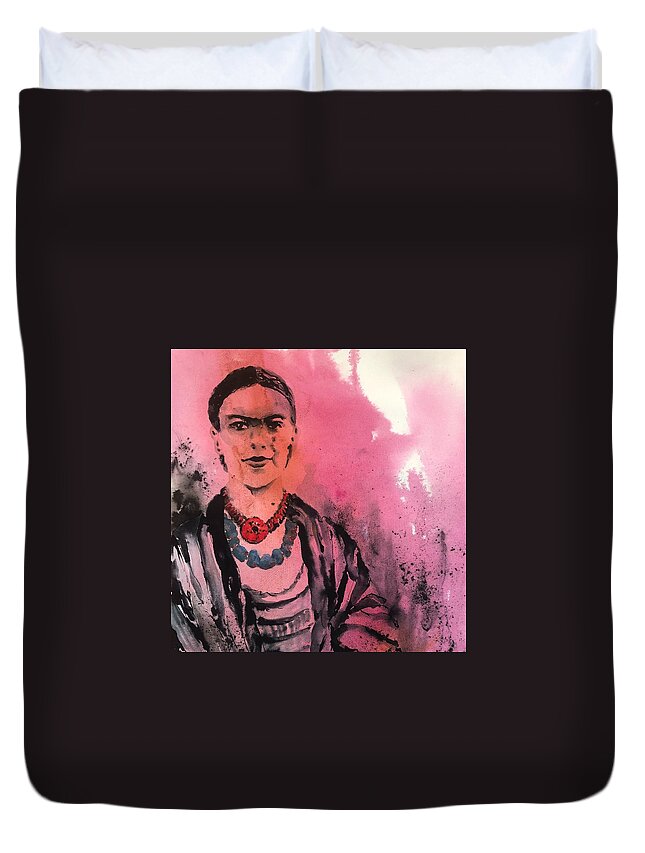  Duvet Cover featuring the painting Younq Frida by Tara Moorman