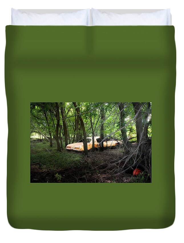 Abandoned Duvet Cover featuring the photograph Your automobile gonna fall apart by Micah Offman