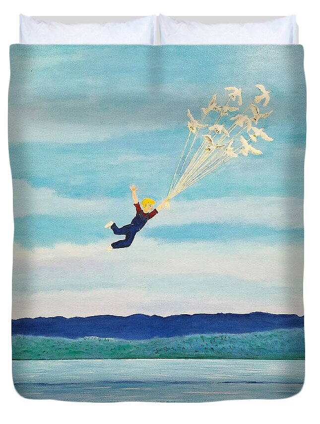 Surrealism Duvet Cover featuring the painting Youth is Fleeting by Thomas Blood