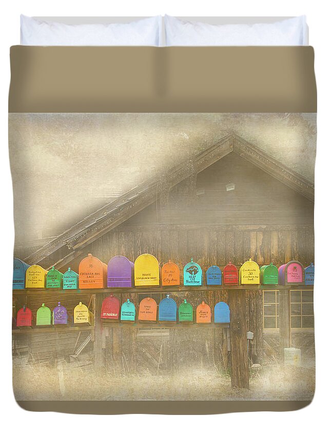 Mailbox Duvet Cover featuring the photograph You've Got Mail by Jolynn Reed