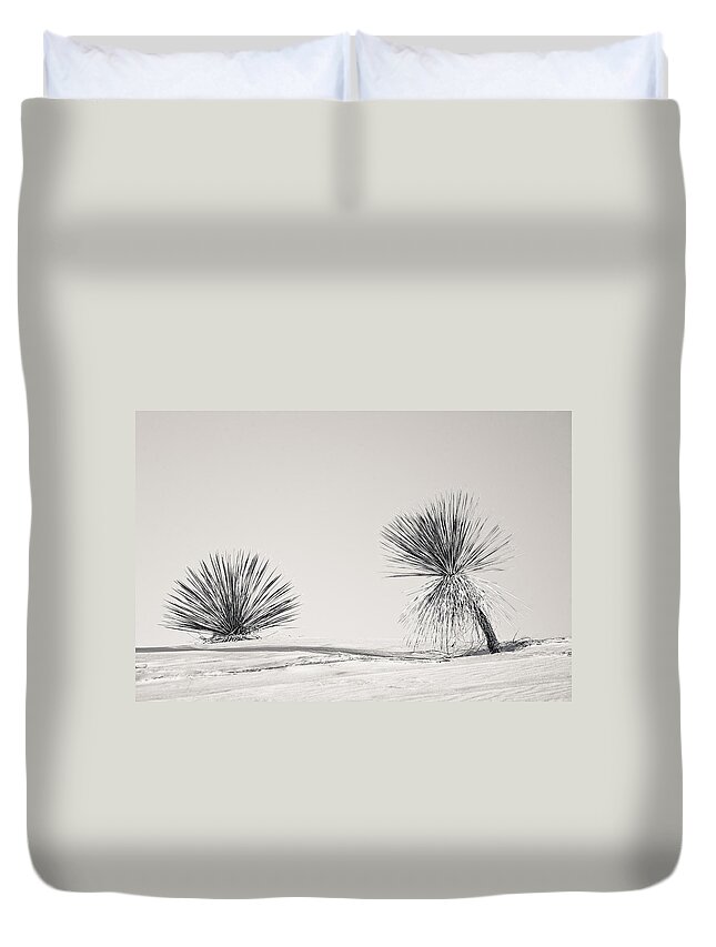 Yucca Duvet Cover featuring the photograph yucca in White sands by Ralf Kaiser