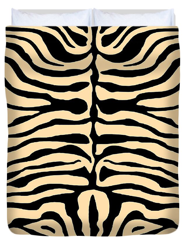 Zebra Stripes Duvet Cover featuring the digital art Zebra Stripes by Vagabond Folk Art - Virginia Vivier