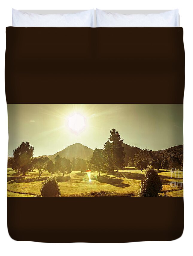 Tasmania Duvet Cover featuring the photograph Zeehan Golf Course by Jorgo Photography