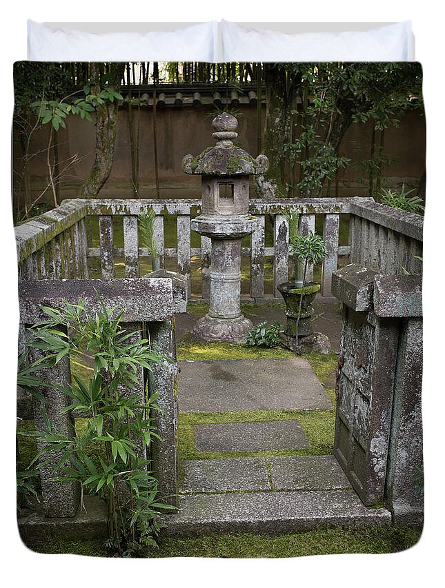 Zen Duvet Cover featuring the photograph Zen Garden, Kyoto Japan 3 by Perry Rodriguez