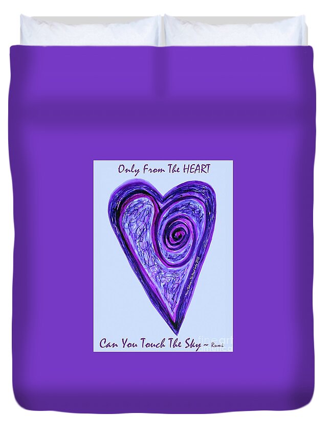 Heart Duvet Cover featuring the photograph Zen Heart Pink Purple Vortex by Mars Besso