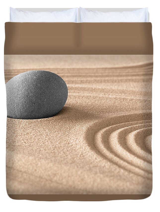 Zen Meditation Stone And Sand Duvet Cover For Sale By Dirk Ercken