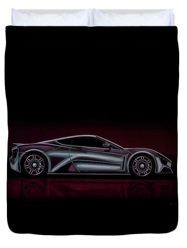 Zenvo St1 Duvet Cover featuring the painting Zenvo ST1 2009 Painting by Paul Meijering
