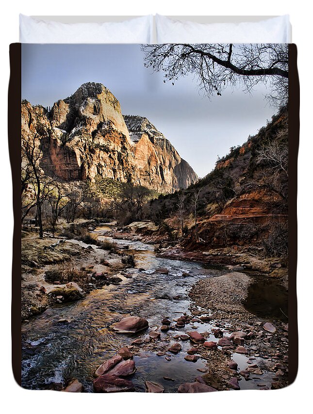 Zion National Park Duvet Cover featuring the photograph Zion by Heather Applegate