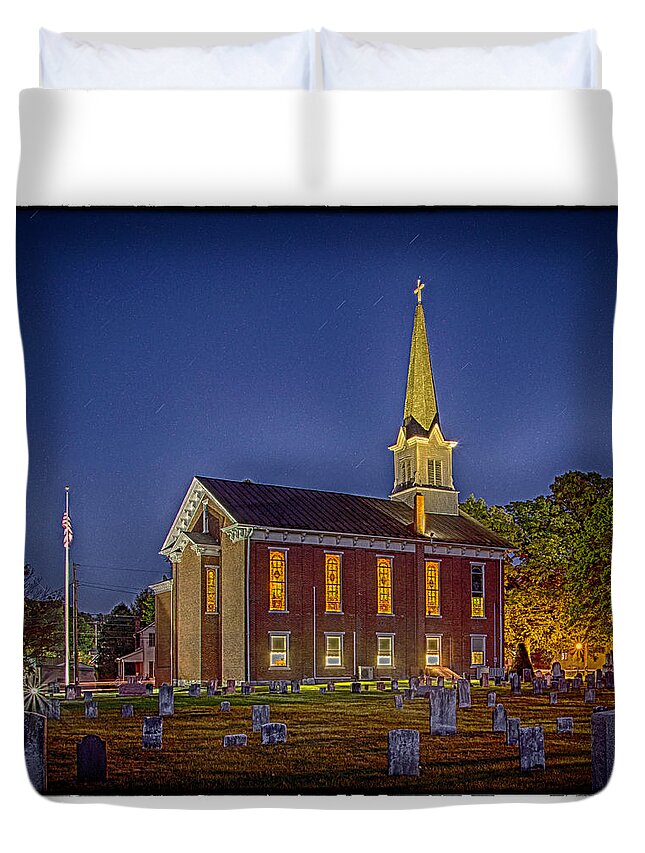 Church Duvet Cover featuring the photograph Zion Lutheran by R Thomas Berner