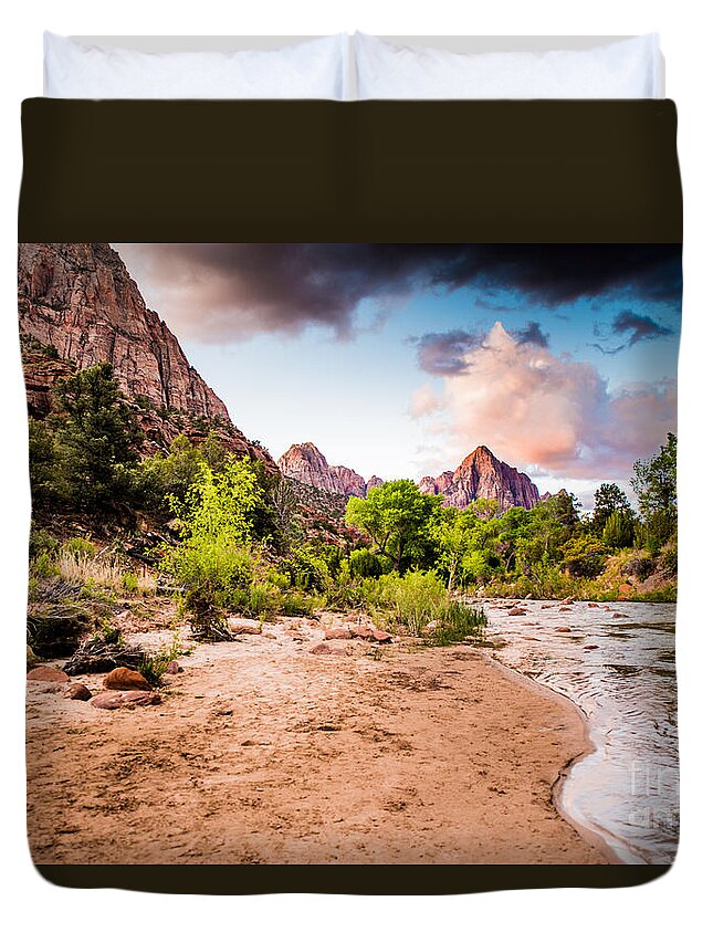 Zion Duvet Cover featuring the photograph Zion National Park at Dawn by Jim DeLillo