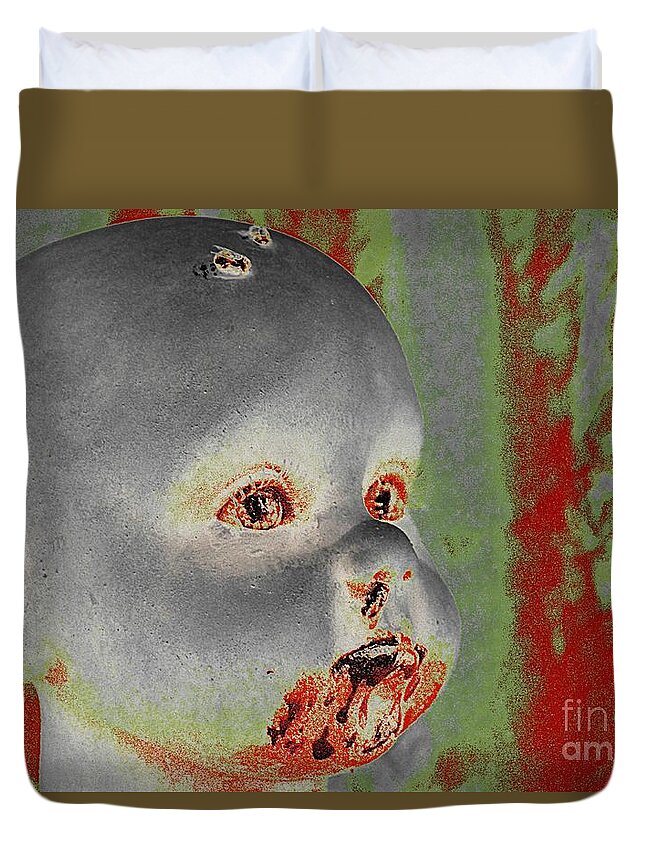 Zombie Duvet Cover featuring the photograph Zombie Baby by Beverly Shelby