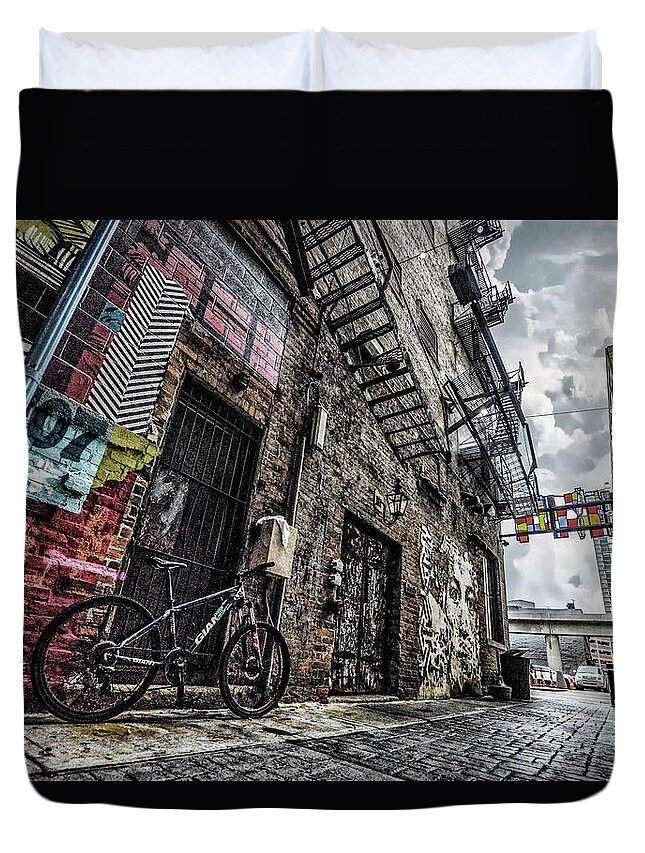  Duvet Cover featuring the photograph 07 Bike DSC_1284 Artwork by Michael Thomas