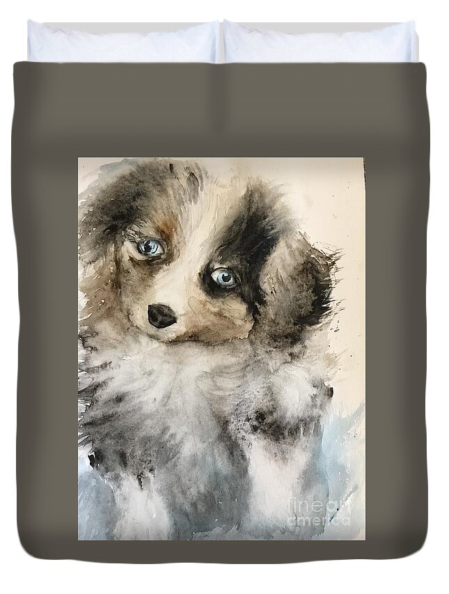 #66 2019 Duvet Cover featuring the painting #66 2019 by Han in Huang wong
