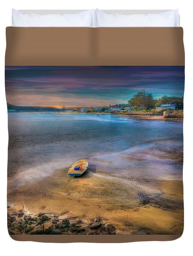 Half Moon Bay Duvet Cover featuring the photograph Abandoned #1 by Patricia Dennis