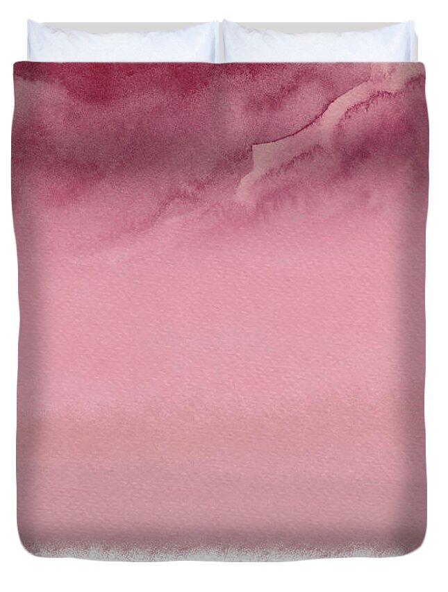 Landscape Duvet Cover featuring the painting Abstract Blush Pink Watercolor by Naxart Studio