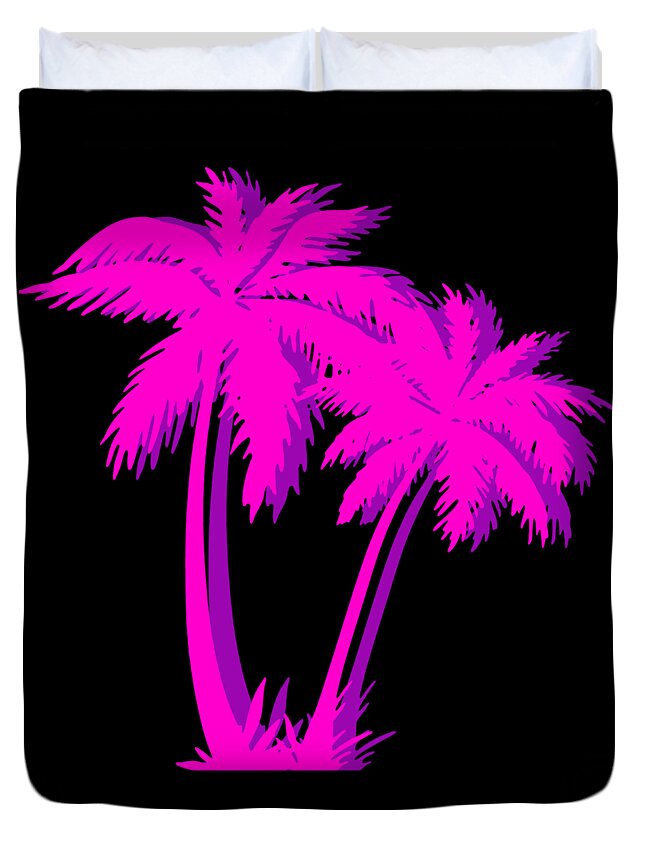 Aesthetic Vaporwave Pink Palm Tree Duvet Cover For Sale By Dc