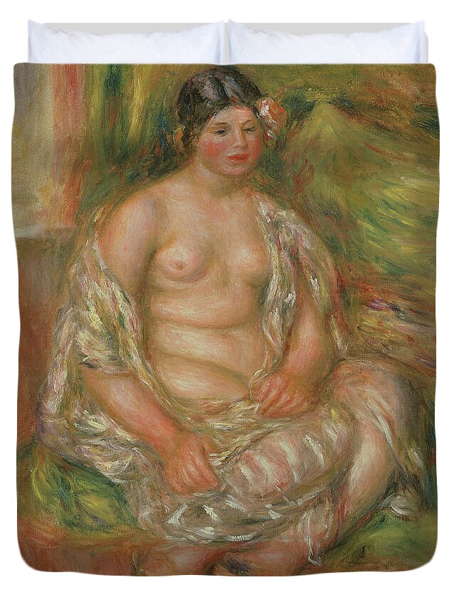 Bust Of Nude Duvet Cover featuring the painting Bust of Nude, 1909 by Pierre Auguste Renoir