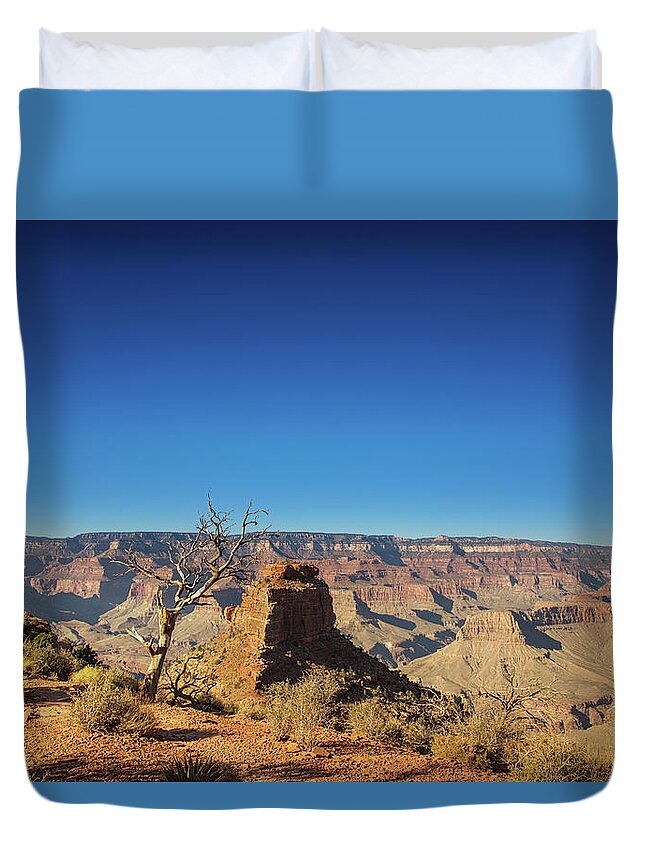 Grand Canyon National Park Duvet Cover featuring the photograph Canyons and Trees #1 by Kunal Mehra