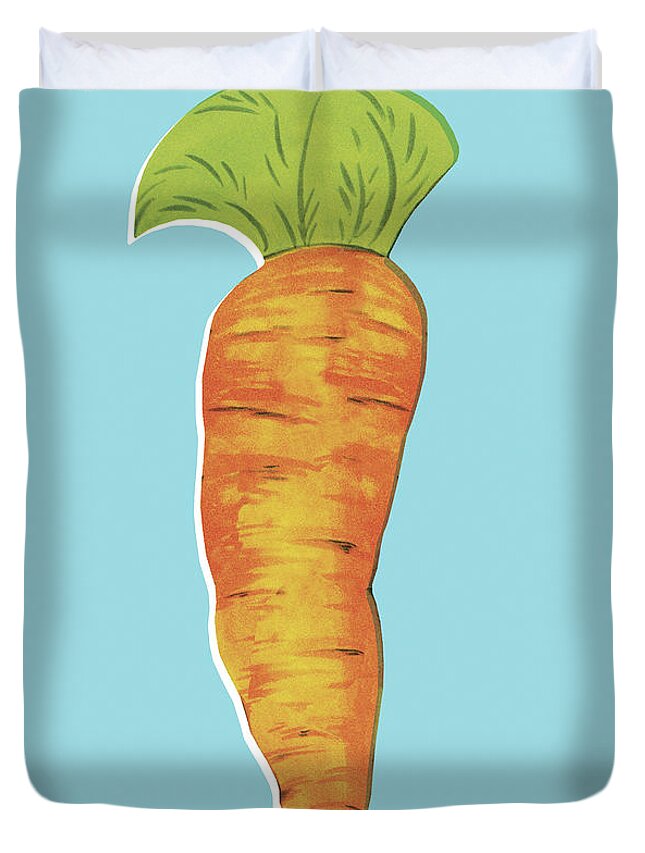 Campy Duvet Cover featuring the drawing Carrot #1 by CSA Images