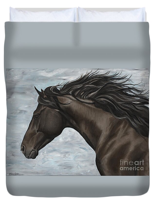 Art By Ashley Lane Duvet Cover featuring the painting Chester by Ashley Lane