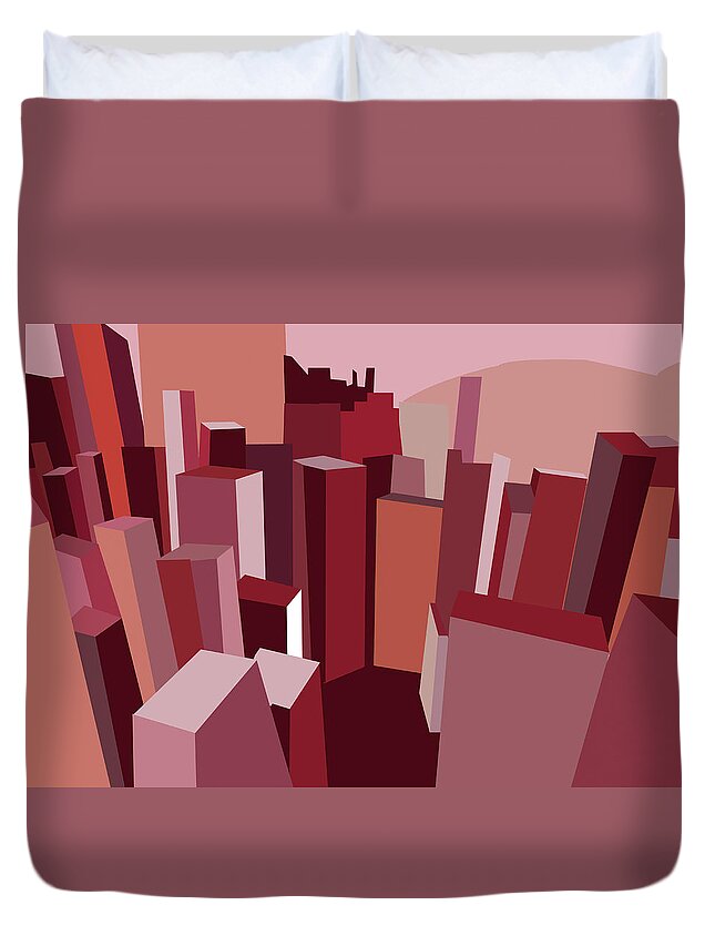 Chinese Culture Duvet Cover featuring the digital art Chinese Architecture #1 by Best View Stock
