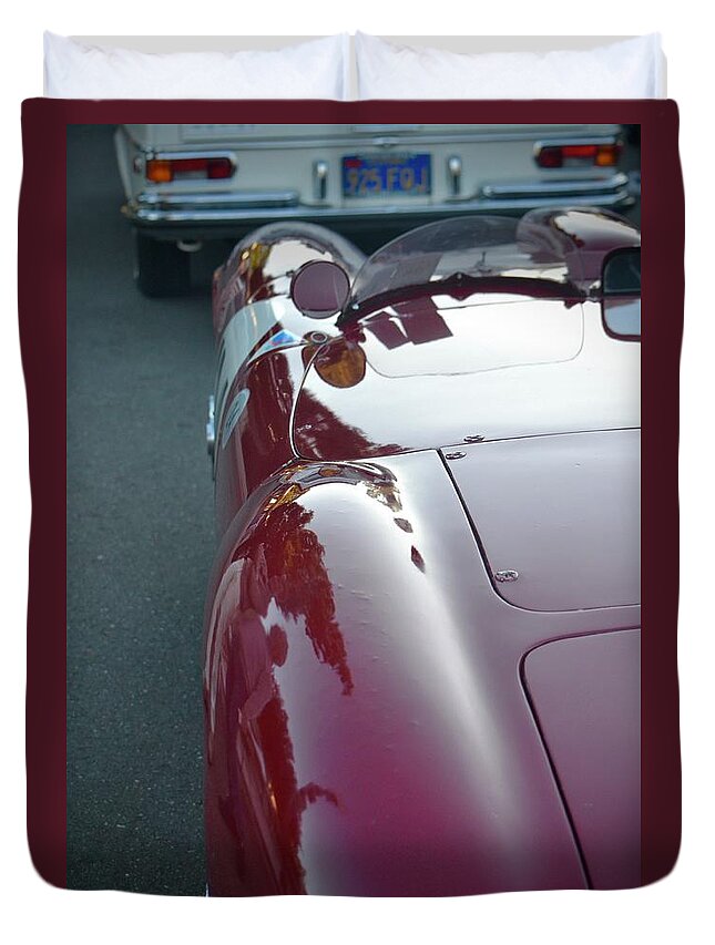  Duvet Cover featuring the photograph Classic Race Car with Rock Dents #1 by Dean Ferreira