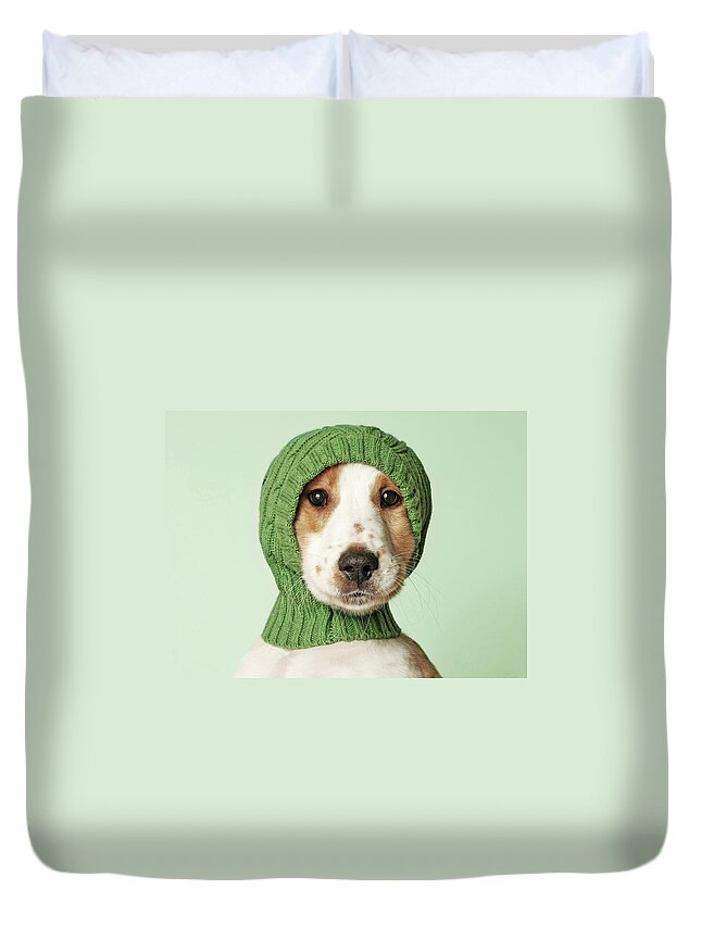 Pets Duvet Cover featuring the photograph Cocker Spaniel Puppy #1 by Retales Botijero