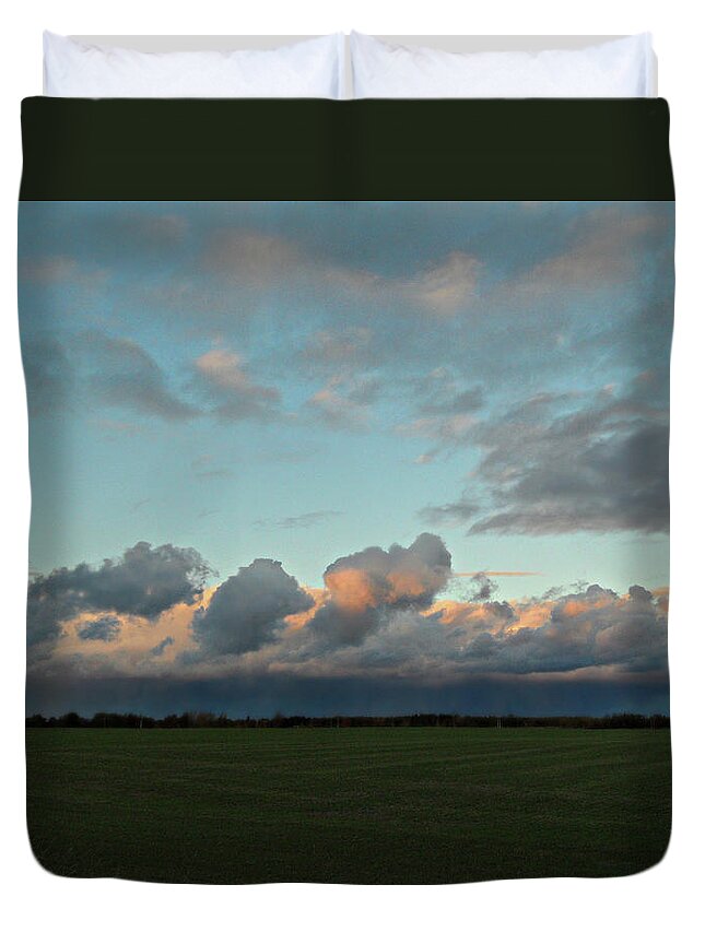 Colossal Country Clouds Duvet Cover featuring the photograph Colossal Country Clouds #1 by Cyryn Fyrcyd