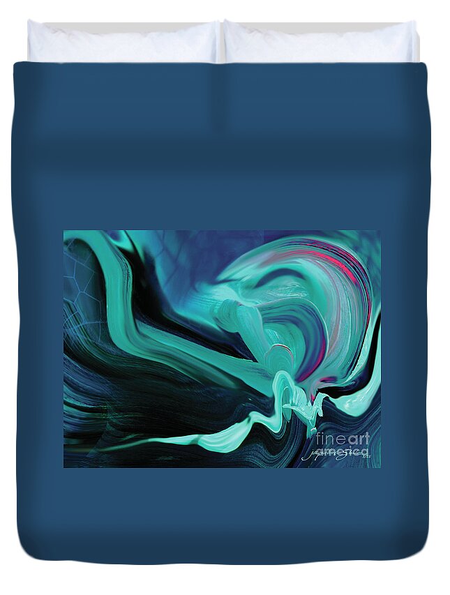 Abstract Duvet Cover featuring the digital art Creativity by Jacqueline Shuler