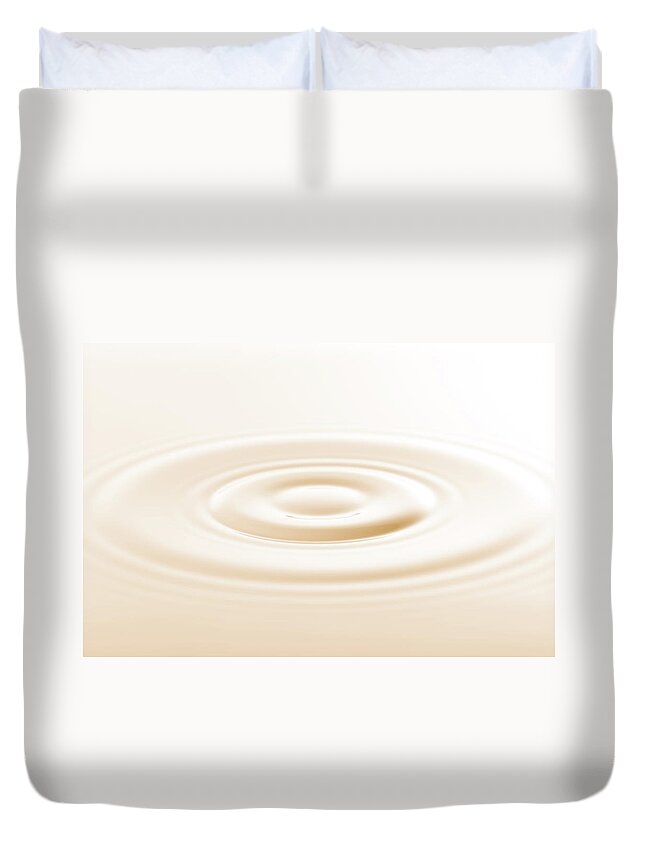 Concepts & Topics Duvet Cover featuring the photograph Drop Of Milk #1 by Ldf
