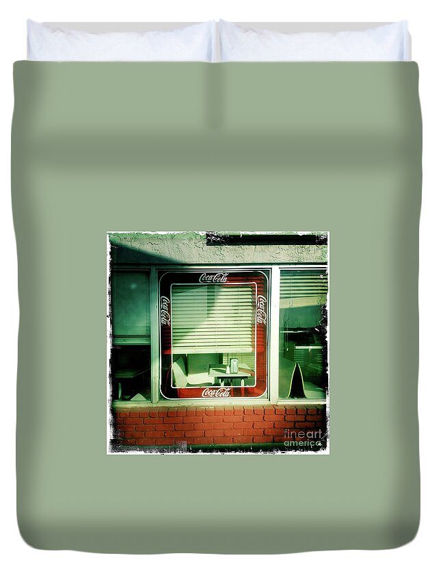 Dunnigan Duvet Cover featuring the photograph Dunnigan Cafe by Suzanne Lorenz
