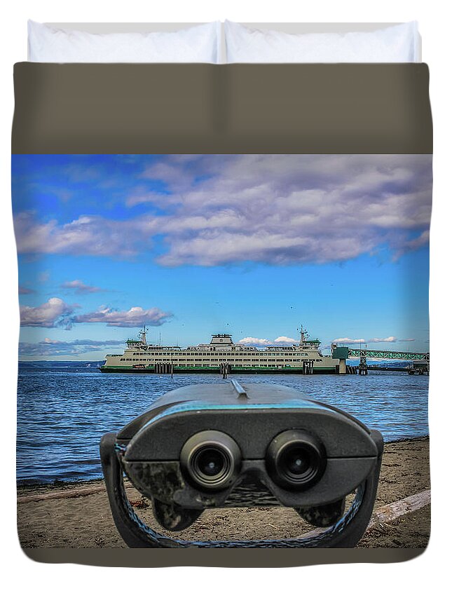 Beach Duvet Cover featuring the photograph Edmonds Beach by Anamar Pictures