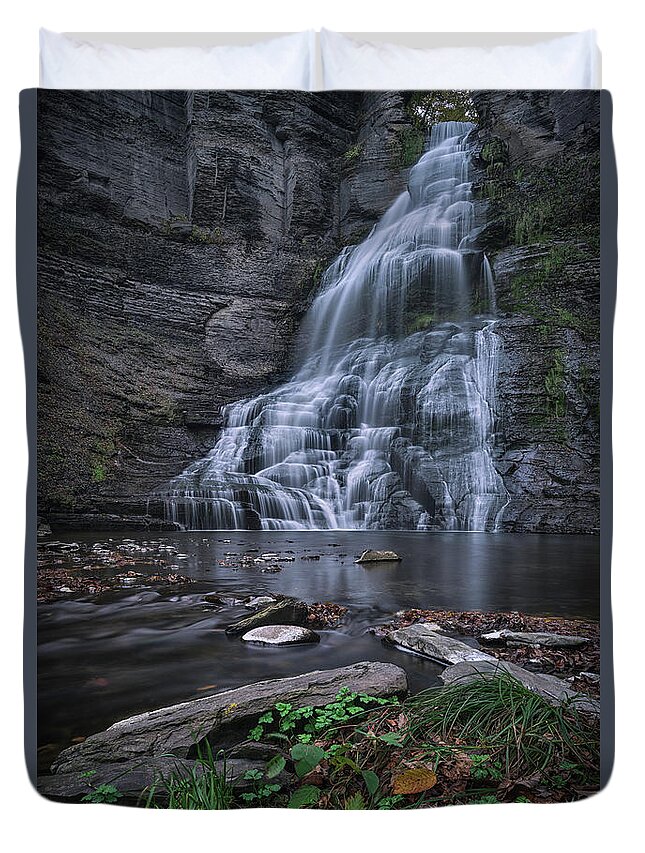 New York Duvet Cover featuring the photograph End Of The Trail #1 by Robert Fawcett