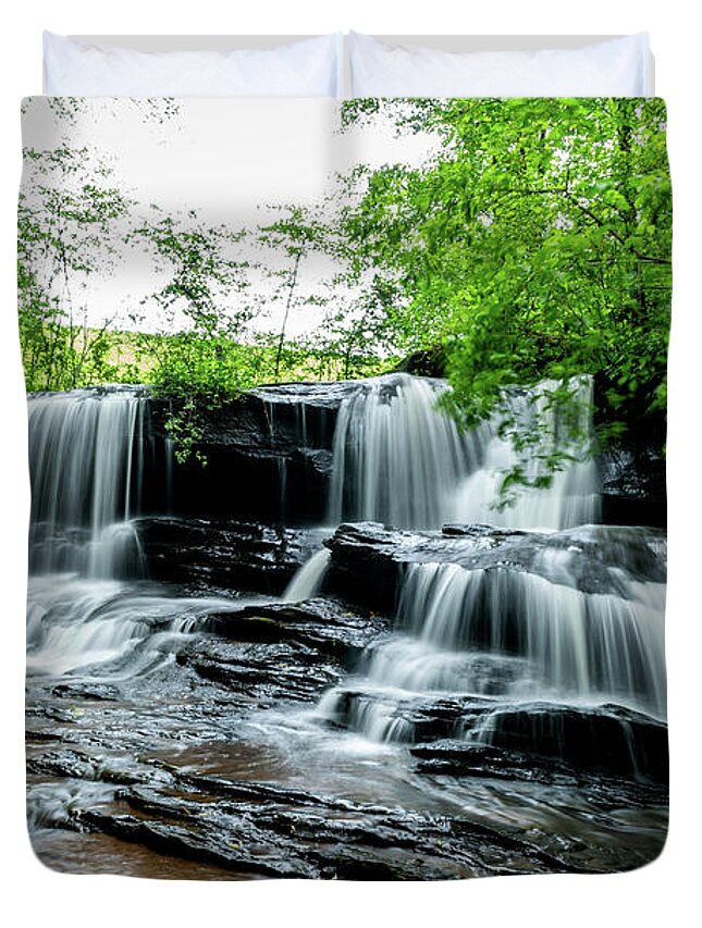 Waterfall Duvet Cover featuring the photograph Fabulous Broad River #1 by Ric Schafer
