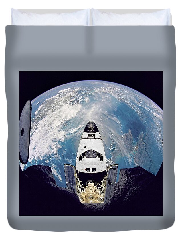 Atlantis Duvet Cover featuring the painting Fish-Eye View of Atlantis #1 by Celestial Images