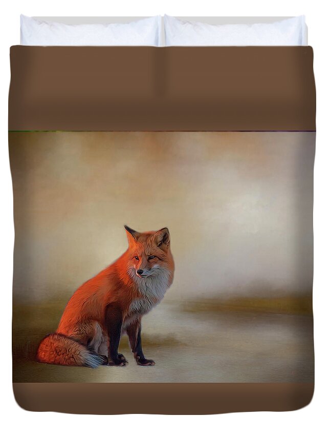 Fox Duvet Cover featuring the photograph Foxy by Cathy Kovarik