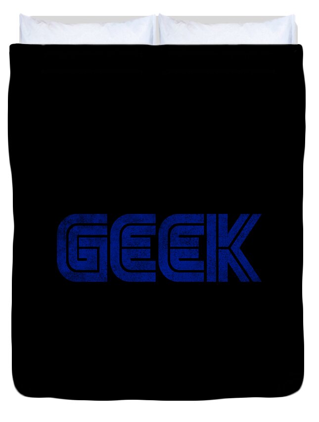 Cool Duvet Cover featuring the digital art Geek White Vintage #1 by Flippin Sweet Gear