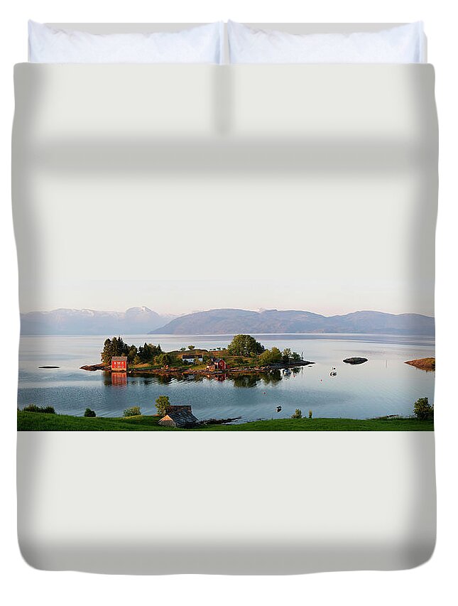 Tranquility Duvet Cover featuring the photograph Hardangerfjorden Nr Bergen, Western #1 by Peter Adams