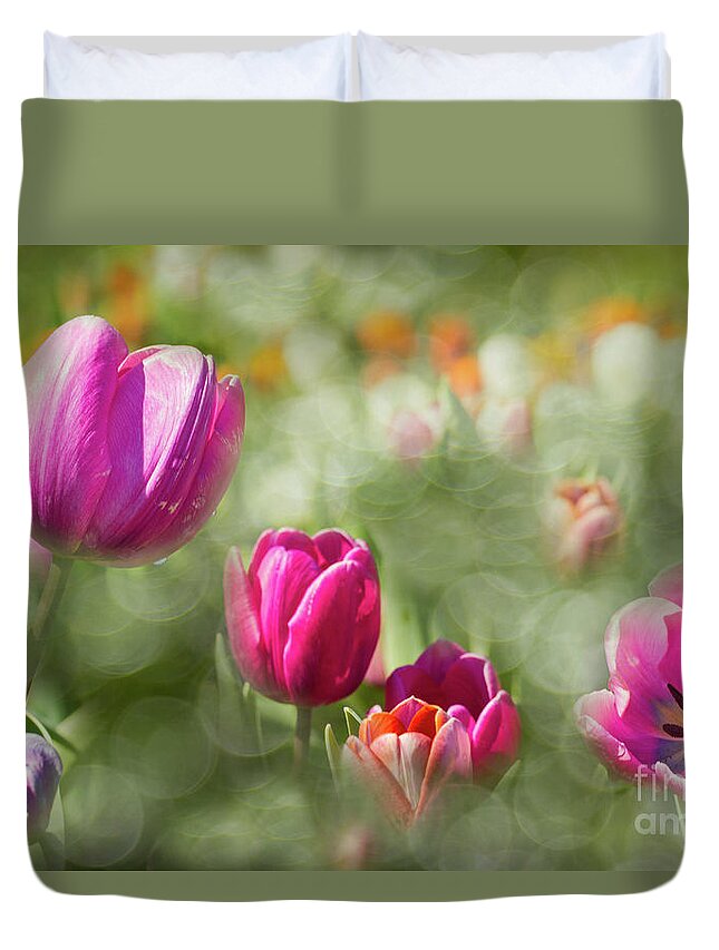 Tulips Duvet Cover featuring the photograph I Choose Spring #1 by Marilyn Cornwell