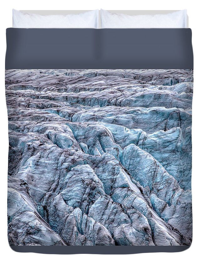 Drone Duvet Cover featuring the photograph Iceland Glacier by David Letts