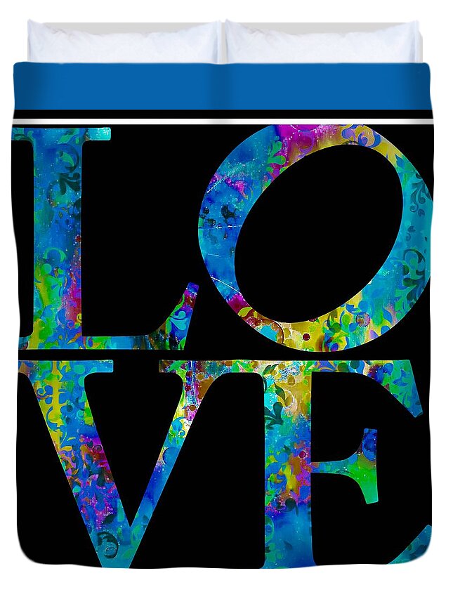 Love Painting Duvet Cover featuring the digital art Love #1 by Don Wright