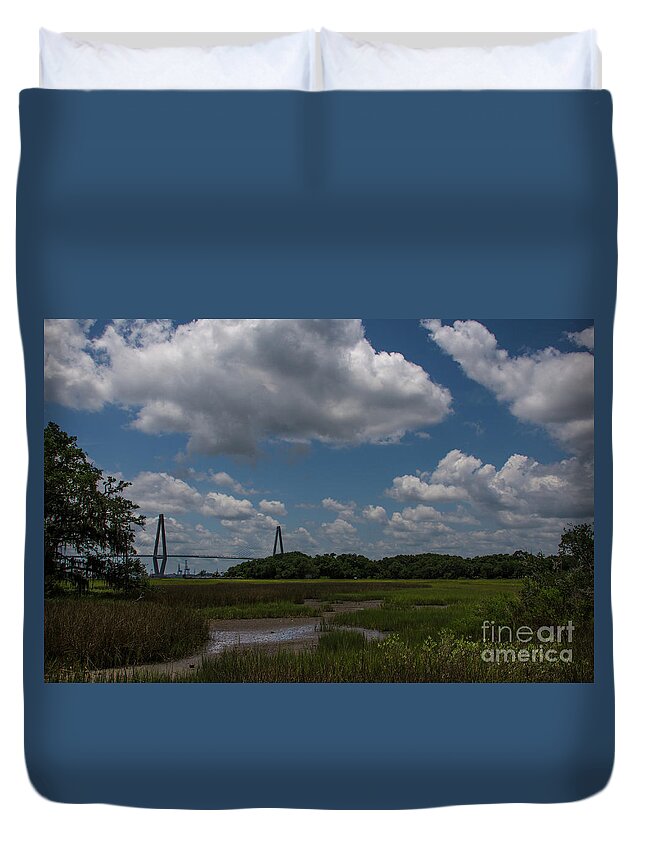 Arthur Ravenel Jr Duvet Cover featuring the photograph Lowcountry Blue Skies #1 by Dale Powell