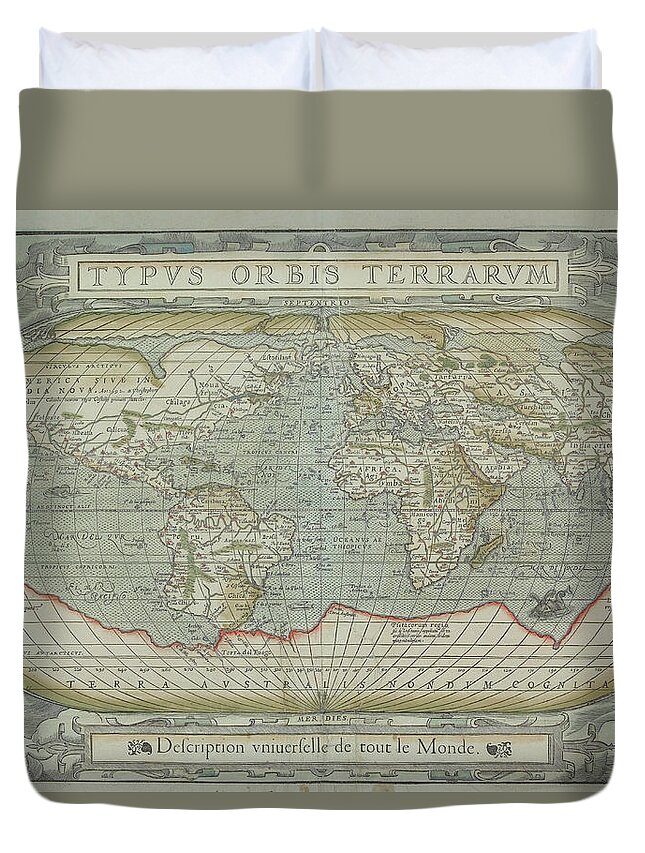 South America Duvet Cover featuring the photograph Map Of The World #1 by Hemera Technologies