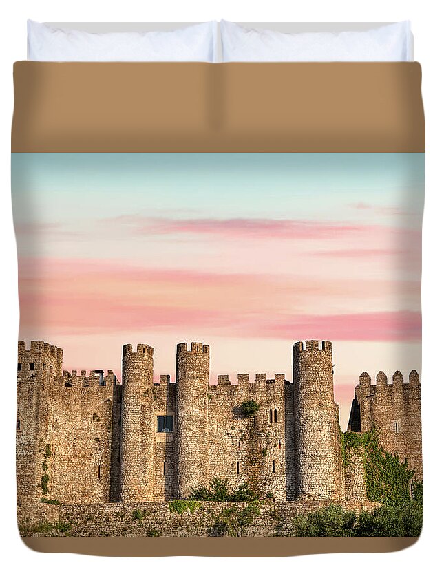 Medieval Duvet Cover featuring the photograph Medieval Castle of Obidos by David Letts