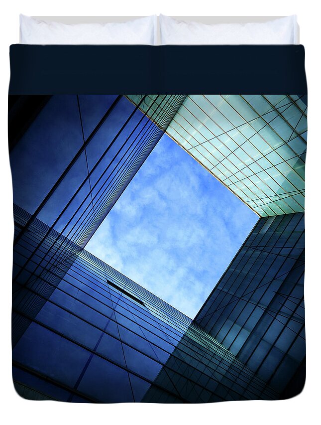 Office Duvet Cover featuring the photograph Modern Glass Architecture #1 by Nikada