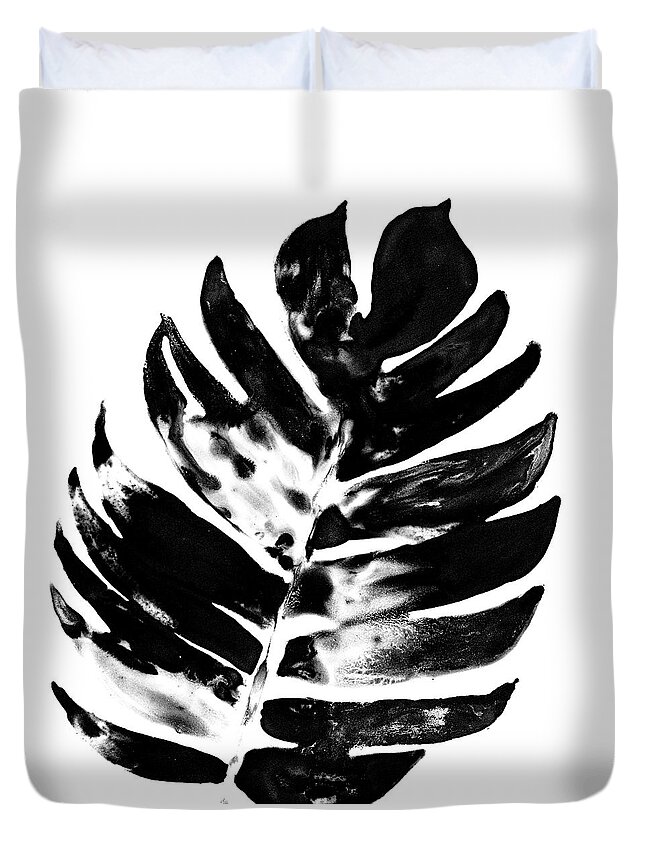 Botanical Duvet Cover featuring the painting Monochrome Tropic Vii by June Erica Vess