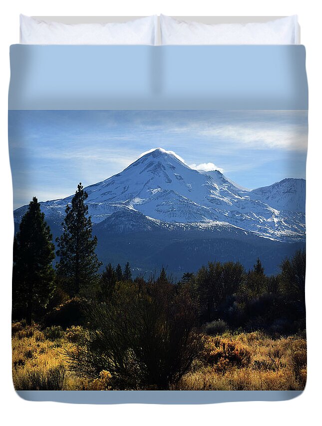 Mountain Duvet Cover featuring the photograph Mount Shasta #1 by Frank Wilson