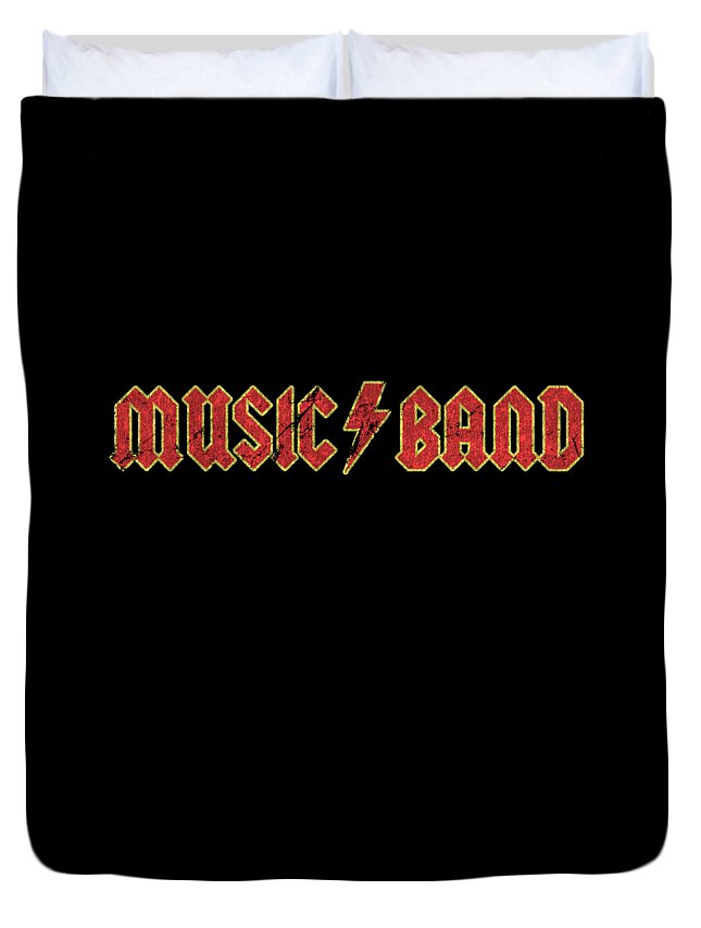 Cool Duvet Cover featuring the digital art Music Band Shirt Sarcastic Funny #1 by Flippin Sweet Gear